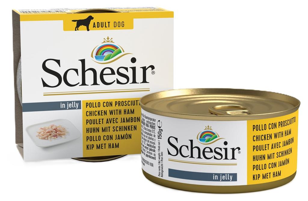 Schesir | Karma Wet Food For Dogs | Can 150G - Chicken With Ham In Jelly 150G