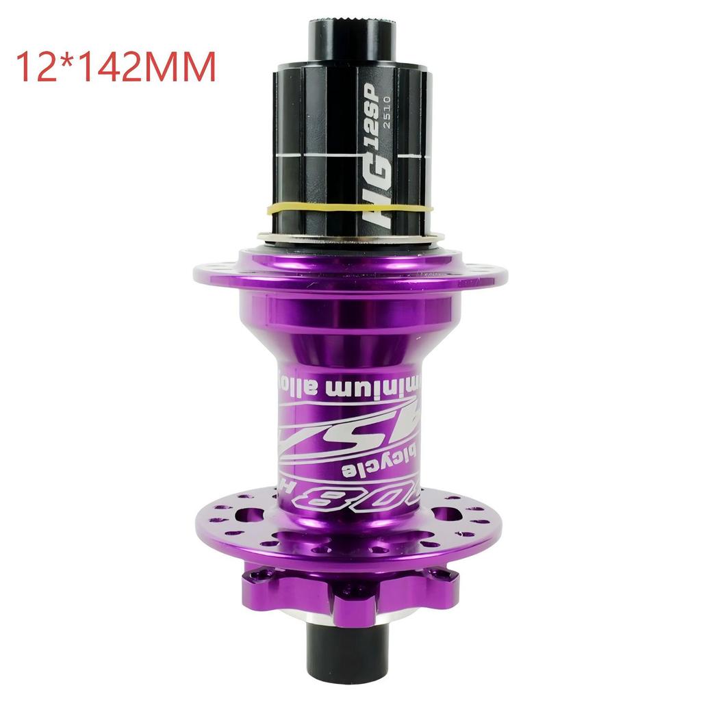 32-Hole Mountain Bike Rear Hub, Four-Bearing, Quick Release Thru-Axle, Six-Bolt Disc Brake, Six-Pawl Cassette Freehub