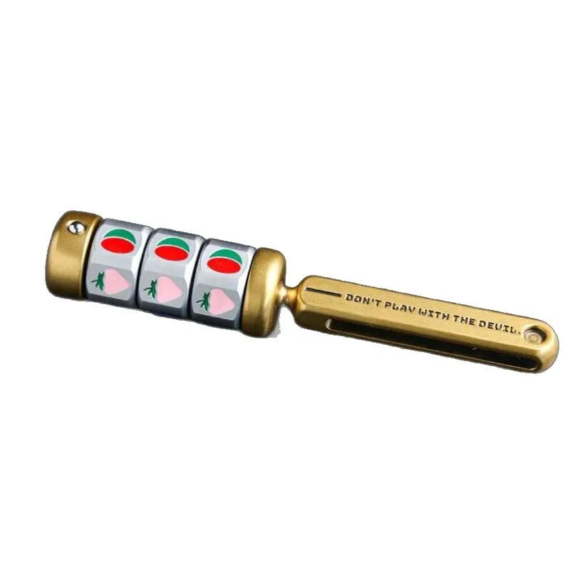 EDC Grand Slam Draagbare Fruit Metaal Fidget Spinner Gokautomaat Stressverlichtend Speelgoed voor Volwassenen Bureau Angstverlichting Cadeau voor ADHD beige