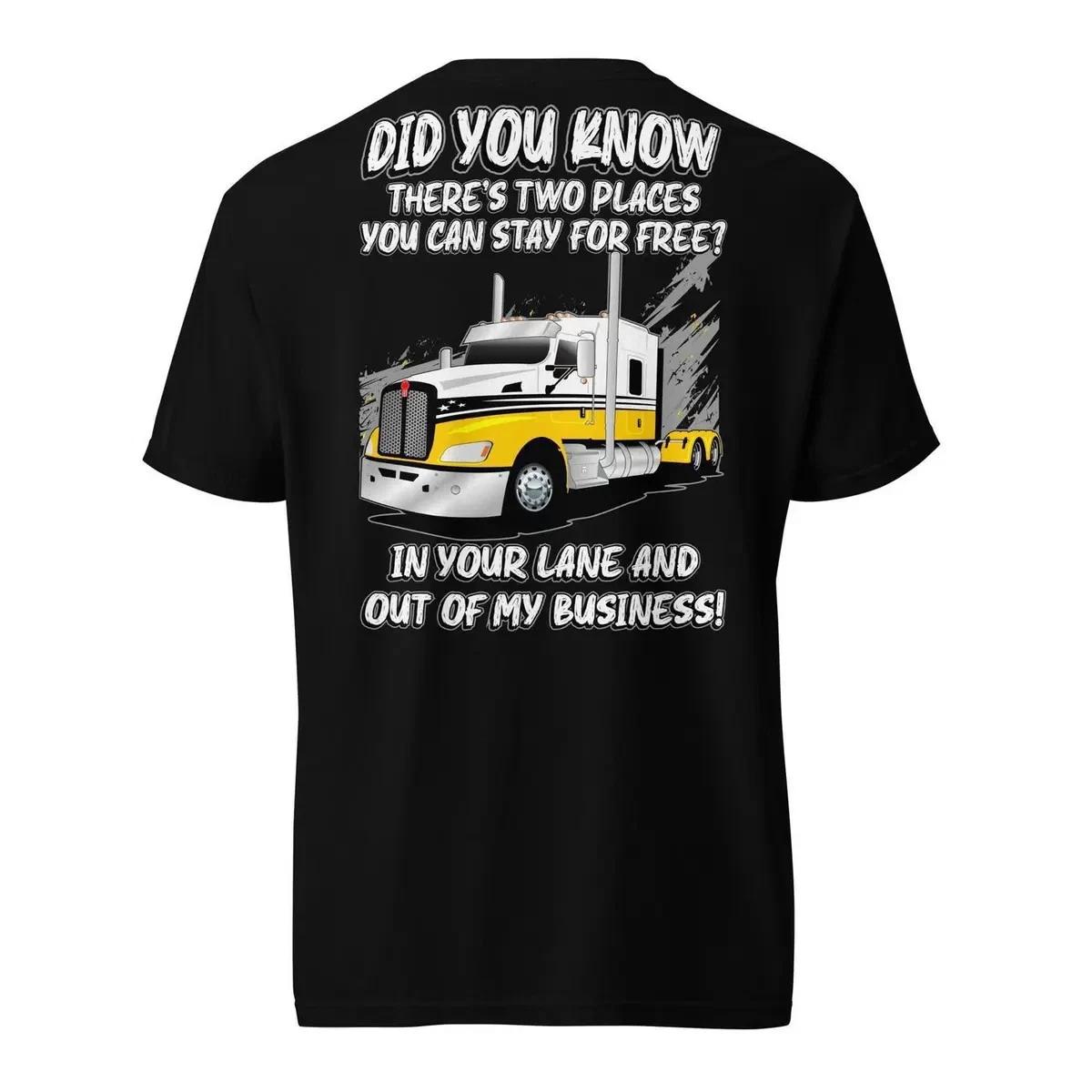 Funny Trucker Lane Humor T-Shirt Diesel Semi Driver Graphic XS