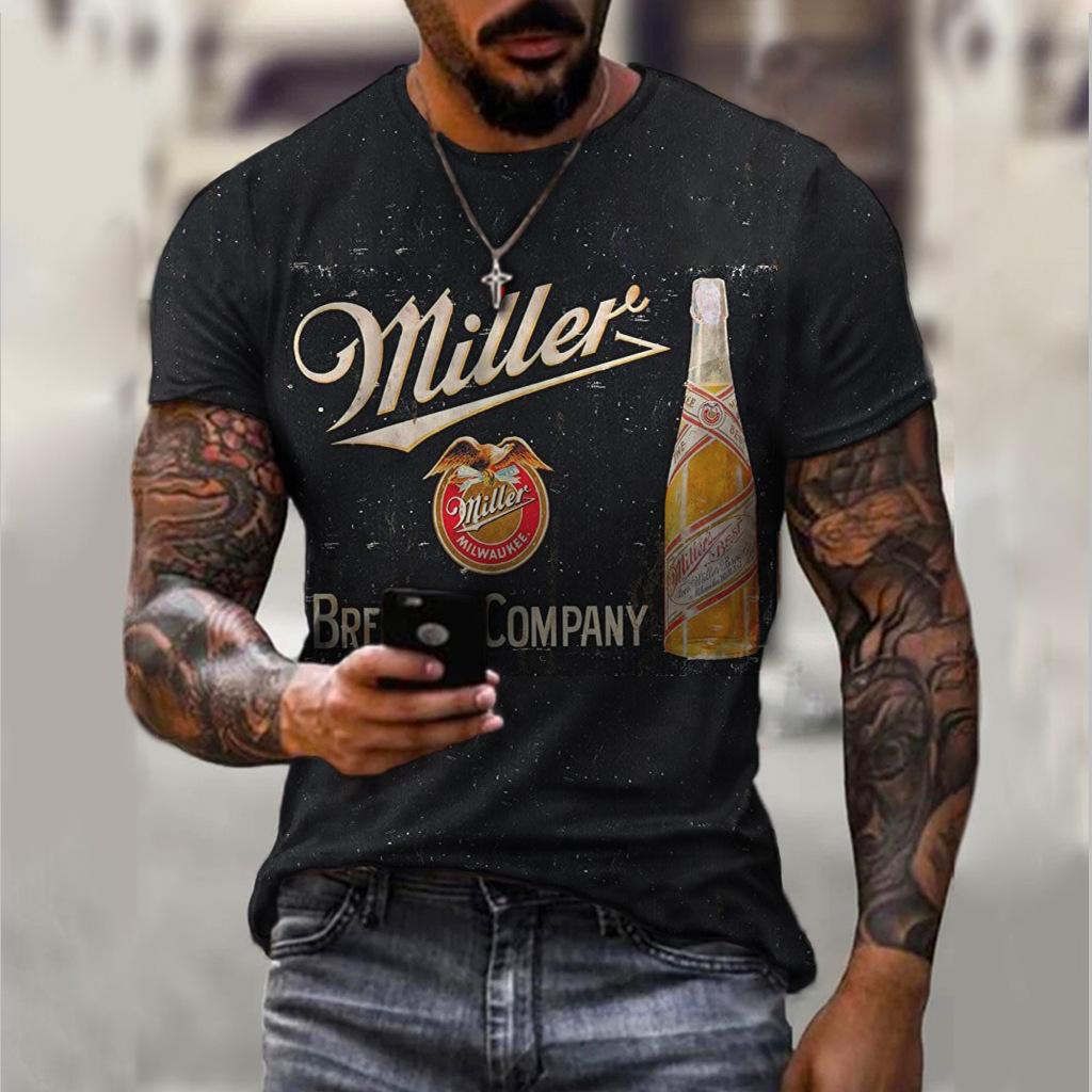 3D Digitaldruck T-Shirt Teenager Herren Kurzarm Oberteil Vielseitig Atmungsaktiv