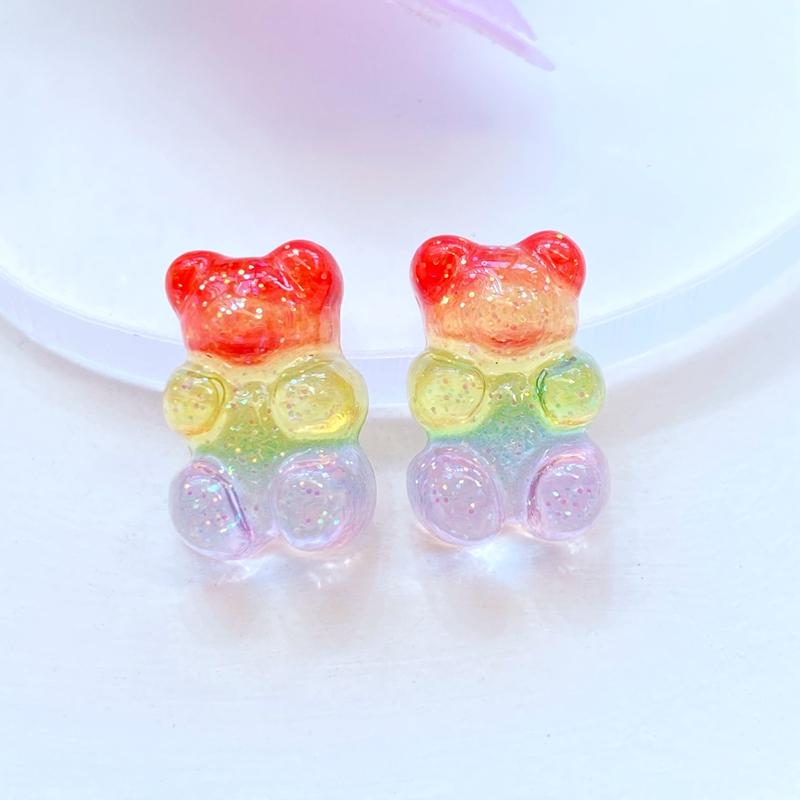 

10Pcs New Mini Cute Shiny Bear Flat Back Resin Scrapbooking DIY Jewelry Craft Decoration Accessorie