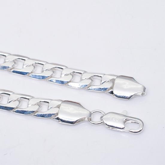 Brățară cu lanț bordură placată cu argint de 8 mm Brățară Femei Bărbați Bijuterii de petrecere