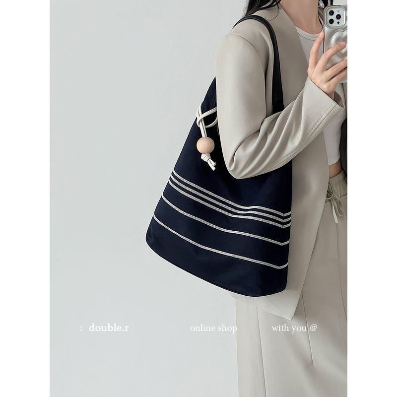 

Xiao Rui Pretty Bag Stripes Effect Work Clothing Tote Bag Female 2025 New Arrival Satchel Shoulder Underarm Bag Large Capacity Blue Stripes Blue-a small amount of In Stock
