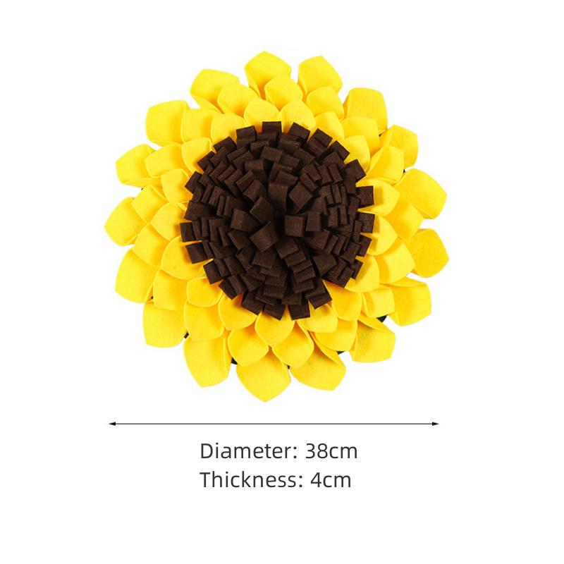 Pet Sniffing Mat Training Blanket Dog Snuffle Mat Sunflower Pad Dog Relieve Stress Puzzle Toy Mat Pet Nose Foraging Pad