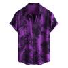 Men's Short Sleeved Shirt, Daily Fashion Printed Button Top, Chest Pocket Cardigan