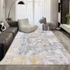 Simple Light Luxury Thickened Crystal Velvet Carpet, Living Room Bedroom Coffee Table Floor Mat, Blue Abstract Ink Carpet