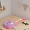 Spielzeuggitarre Gesang Gerät Set Lichter und Musik Leuchtende Musikalische für Kinder, Mädchen Rosa