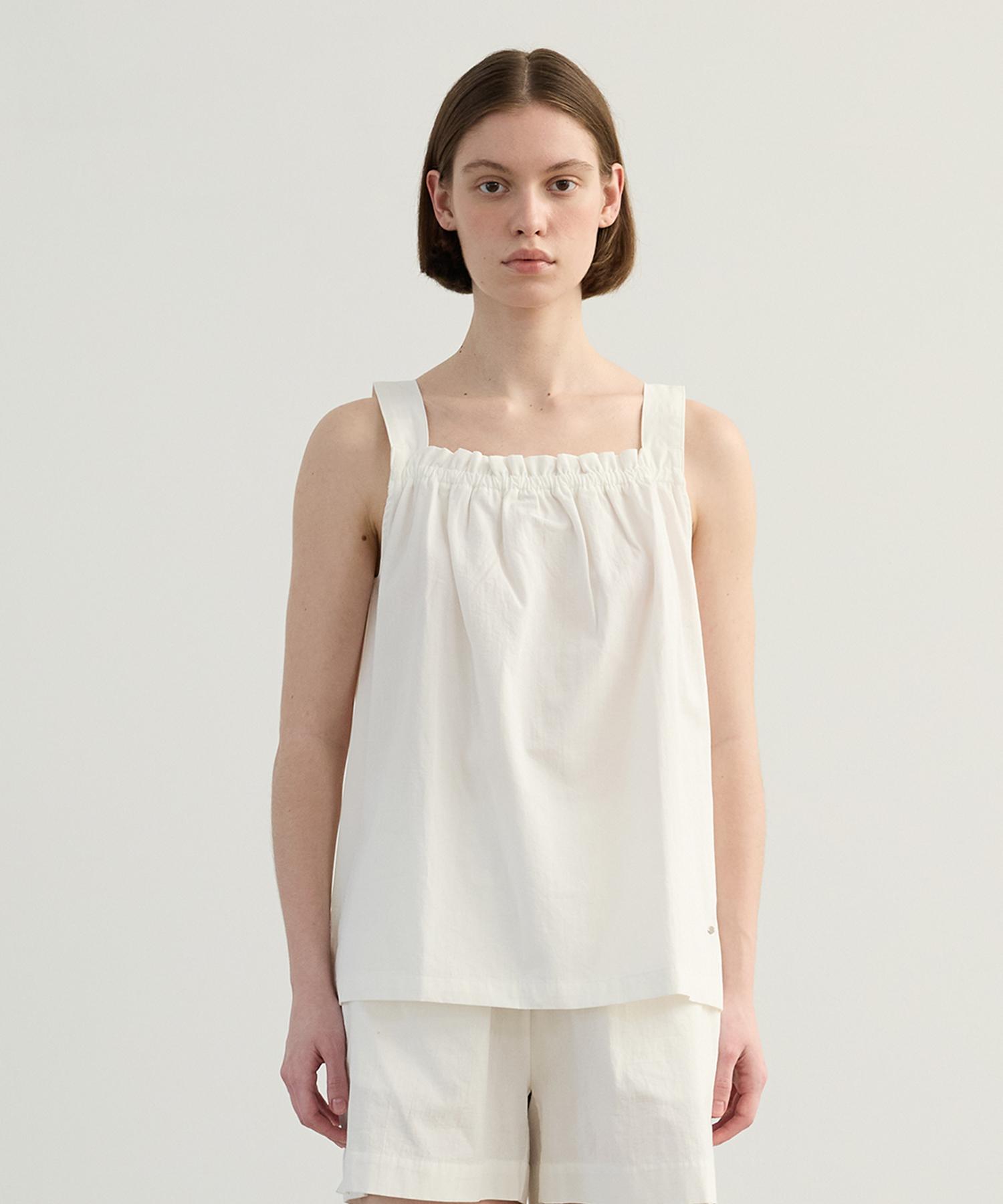 Abam Home Shirring Sleeveless Top White White/Free