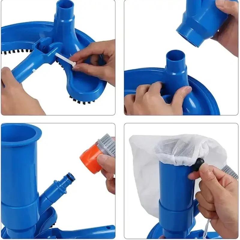 Portable Underwater Vacuum Pool Cleaner Manual Cleaning Tool for Inground Above Ground Swimming Pool Maintenance Equipment Use