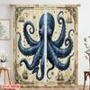 2pcs,2D Plane Printing Print Curtains Nautical Kraken Versatile Fabric (without Rod) All Seasons Use for Living Room, Office,