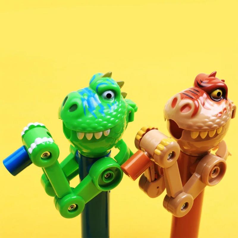 Candy Storage Cool Decompression Toy Gifts for Kids Creative Lollipop Robot Holder Dinosaur Eat Lollipop Pop Ups Case