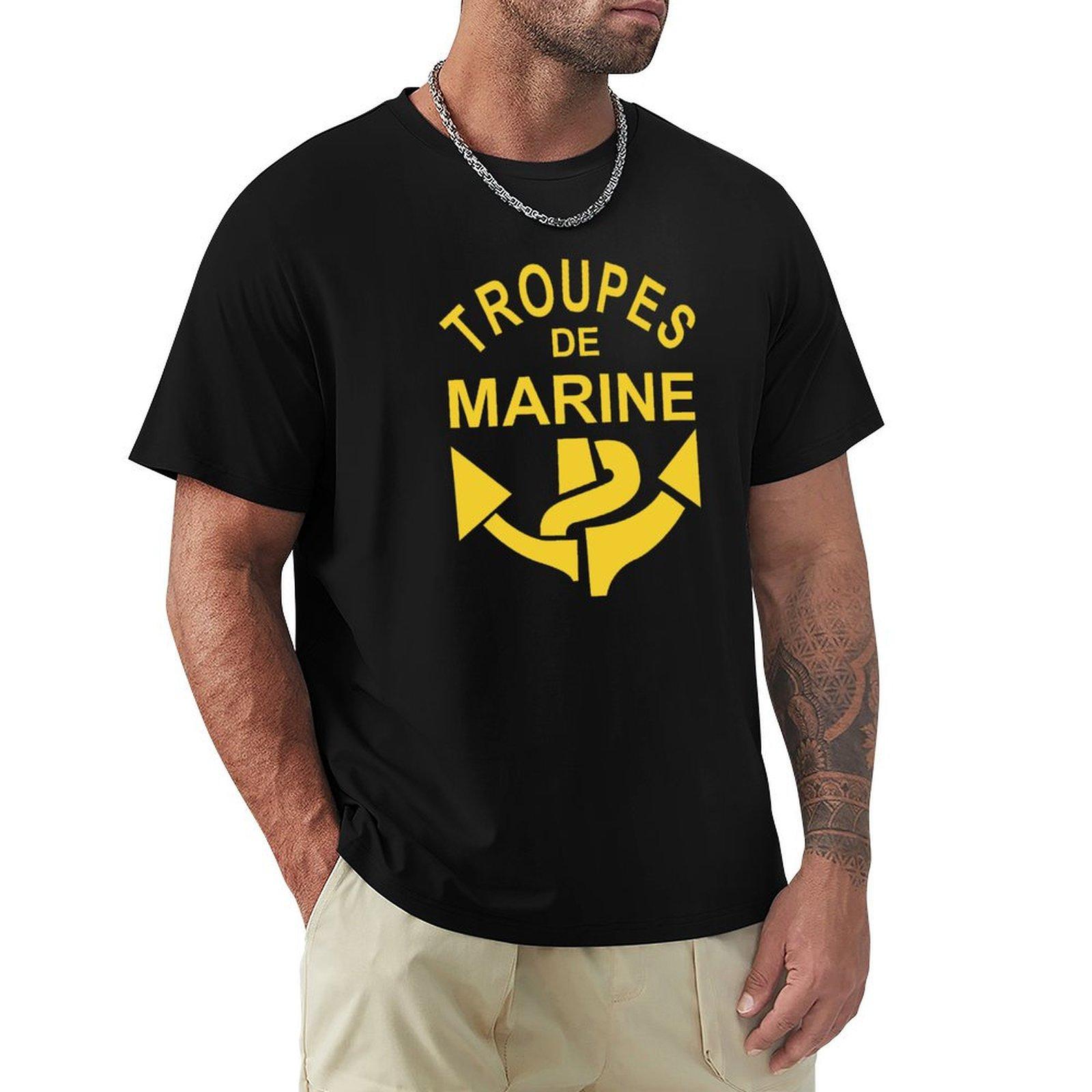 

French Army Navy Troops TShirt blue lock valentines clothes Tshirts man cute tops mens shirts graphic tee 4XL