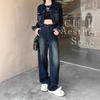 Women's Trendy Retro Wide-Leg Jeans - Spring & Autumn Style 2025