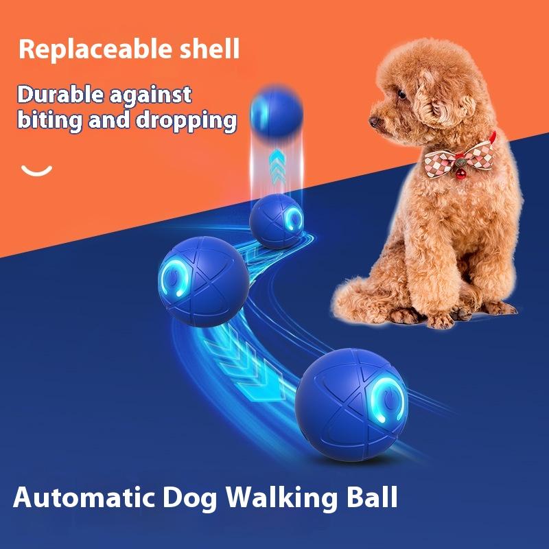 Cross pet electric attractive force bouncing ball cat and dog toy bite-resistant stuffing relief artifact large and small dog pet traction ball