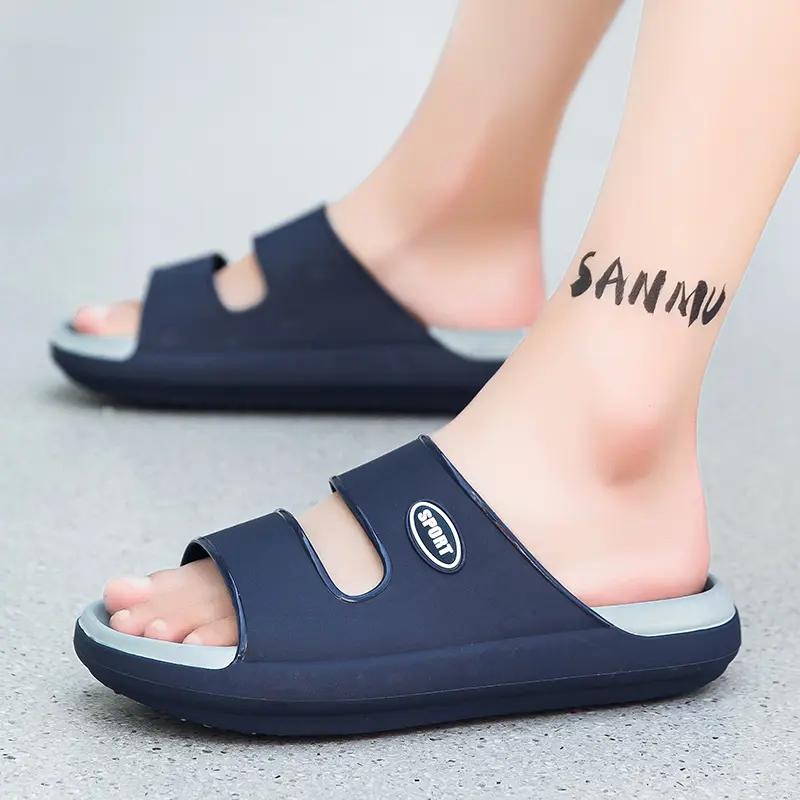 Mens Summer Thick Soled Home Soft Soled Anti Slip Sports Trendy Beach Slingback Sandals Breathable Hole Shoes Outdoor Beach Casu