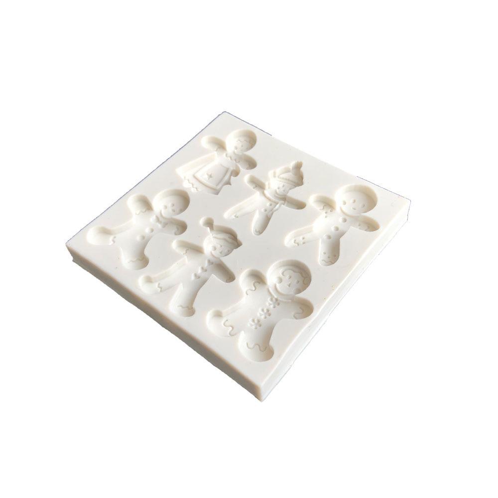 Christmas Silicone Mold 6 Gingerbread Man Different Snowman Shape Chocolate Molds Cookie Mold