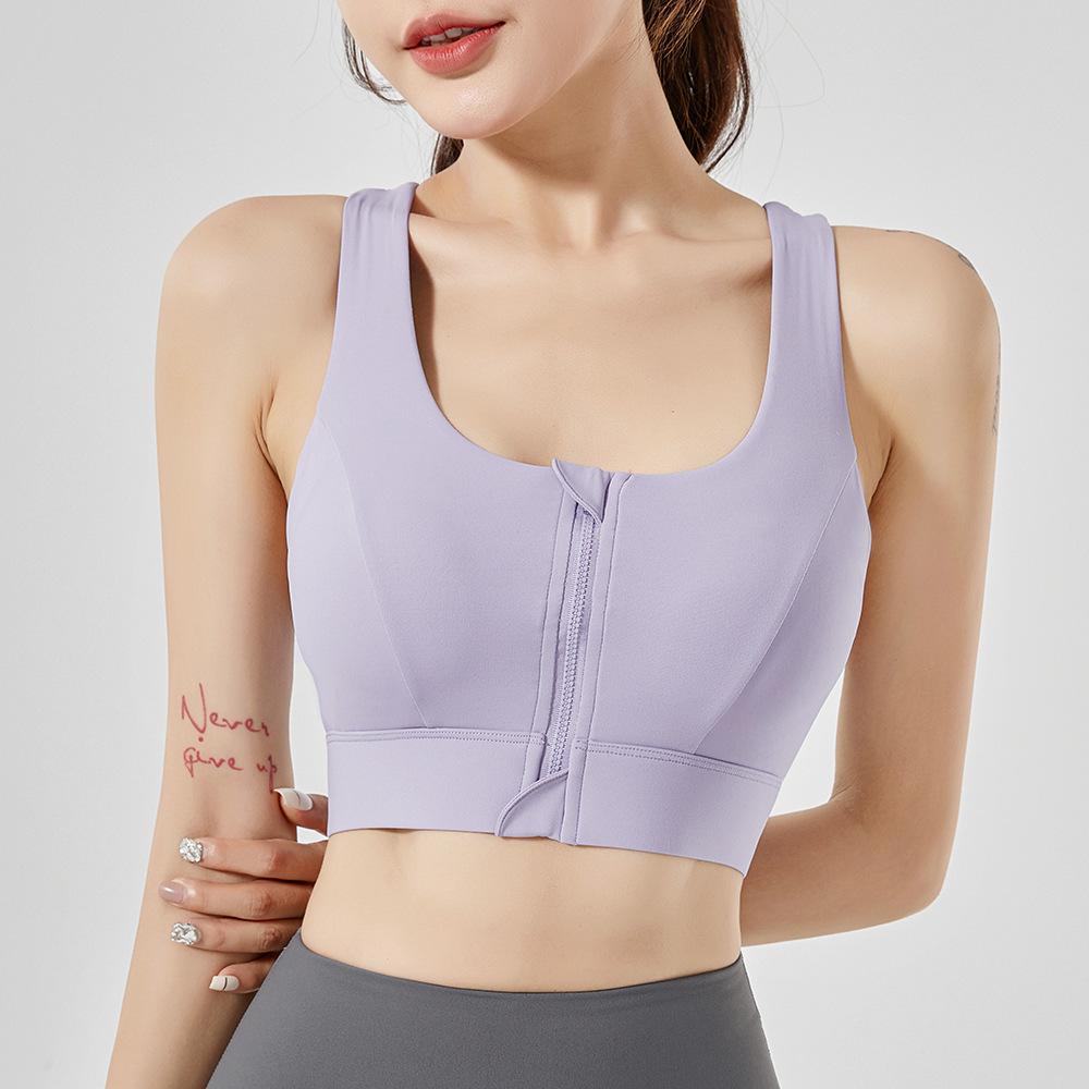 Hot-Selling Front Zipper Sports Bra: Beautiful, Shockproof Running Fitness Vest, Plus Size