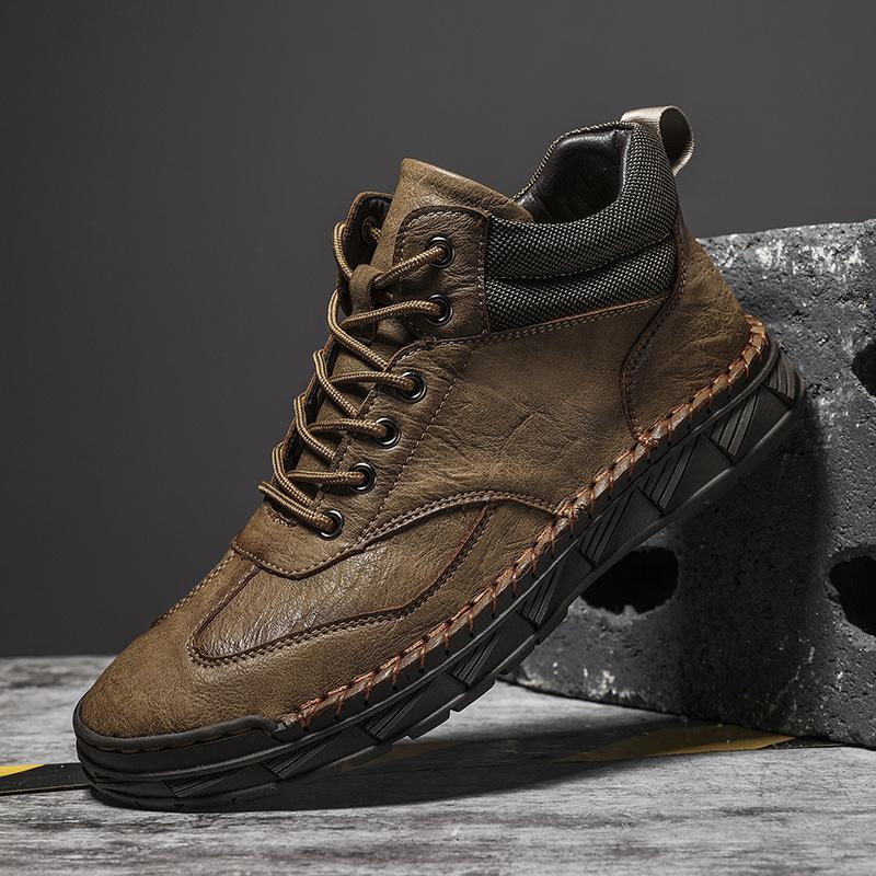 

Осень 2025 года, популярные мужские ботинки Martin большого размера сшитые вручную на толстой подошве для отдыха на природе, износостойкие 48