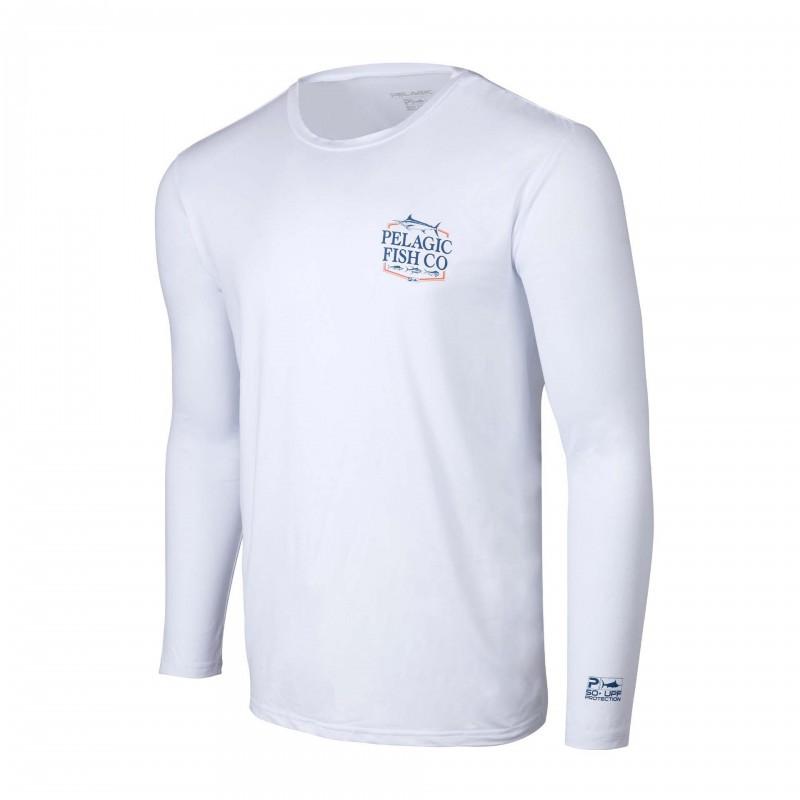 PELAGIC T-shirt da Pesca Manica Lunga Girocollo Protezione Solare Sensazione di Seta Ghiacciata Traspirante Casual Sportiva per Luya