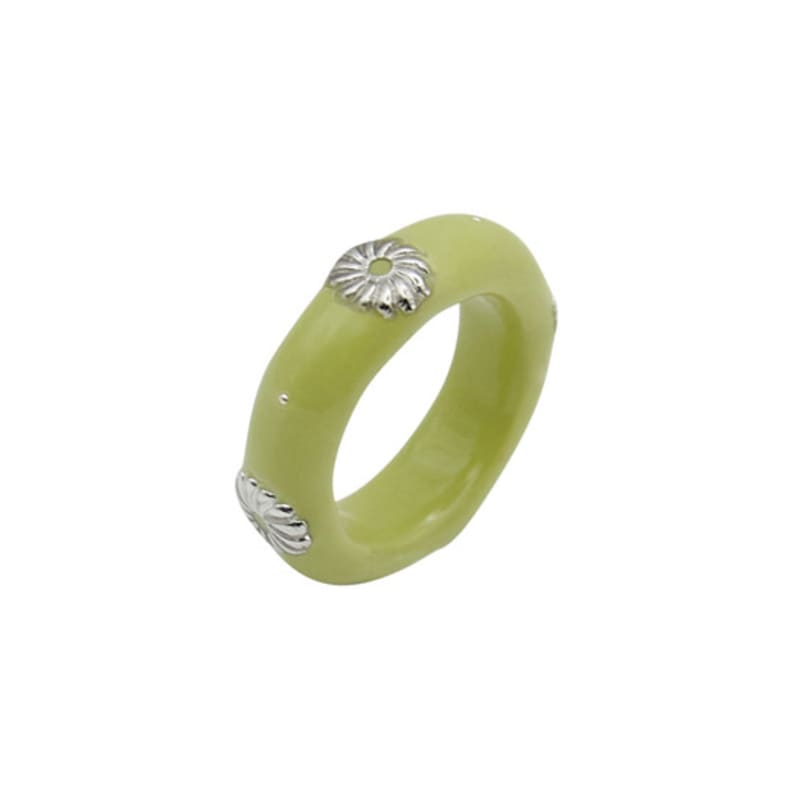 nff antique aureole ring-green