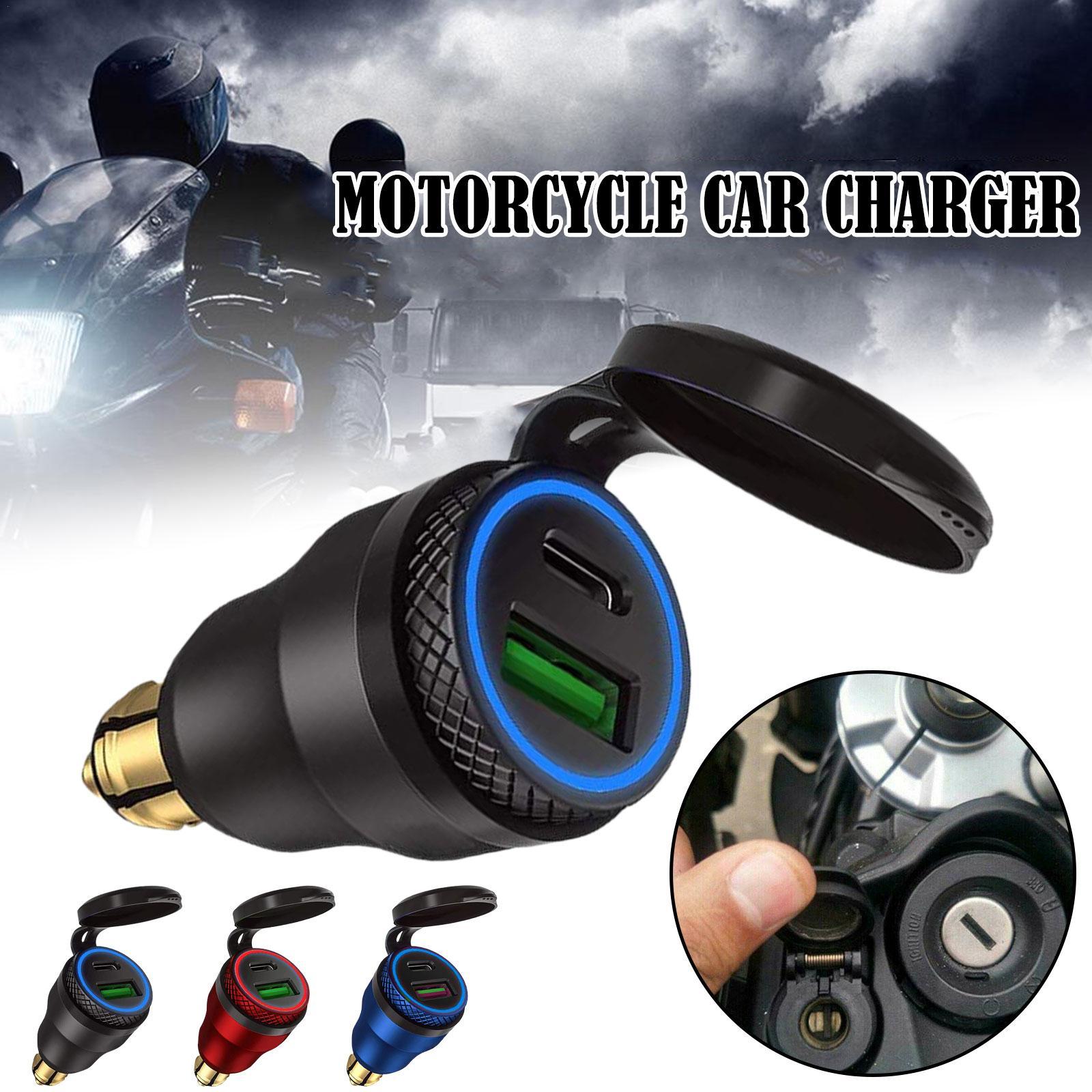 

USB Charger Socket Waterproof Fast Charge Adapter PD Type C and QC3.0 Power Outlet With Switch For Car Marine Motorcycle чёрный