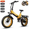 Electric Bike Foldable MIHOGO 20" 750W Motor 48V 12.8AH Max Range 100Km Load 150Kg Yellow NX