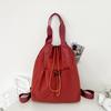 Schoolbag solid color large-capacity backpack new simple and versatile fashion girl outdoor backpack Korean version of student schoolbag