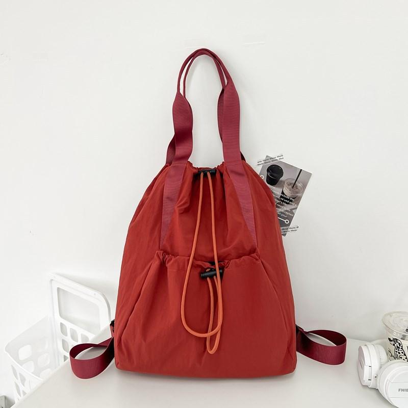 Schoolbag solid color large-capacity backpack new simple and versatile fashion girl outdoor backpack Korean version of student schoolbag