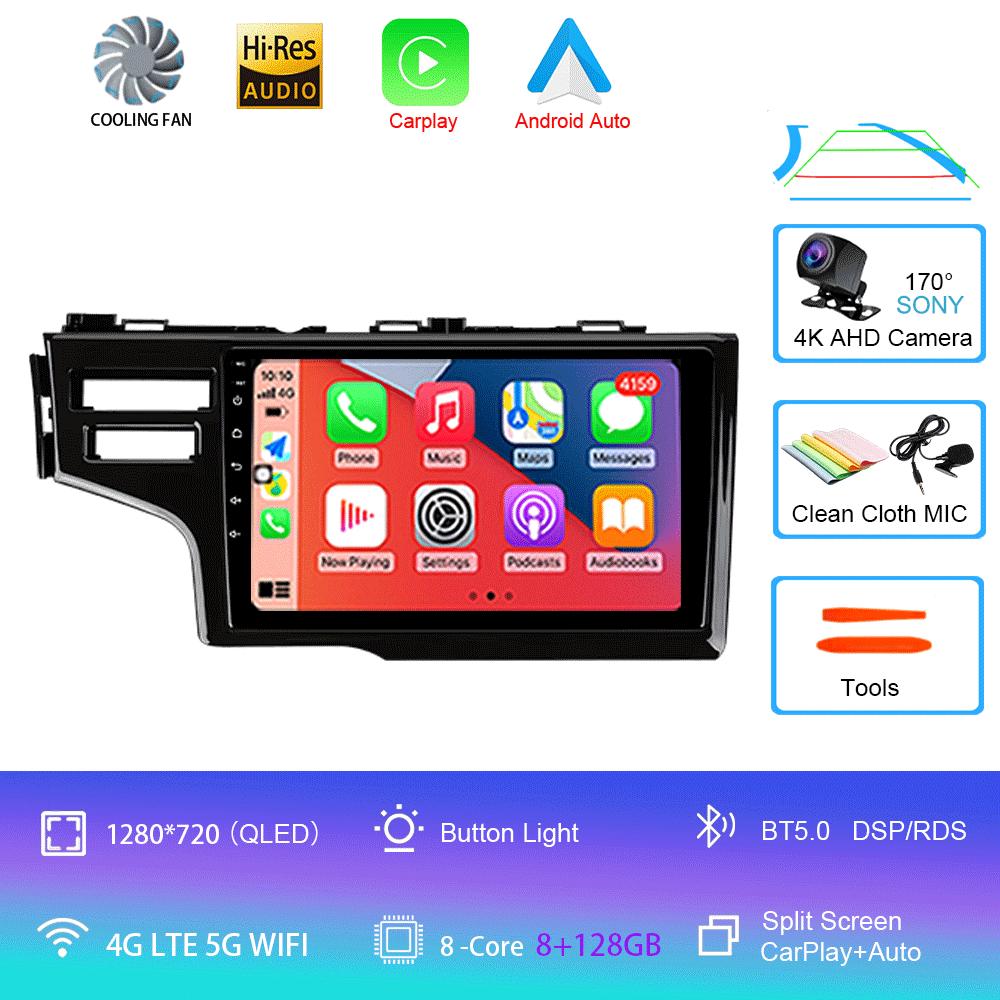 Car Radio Android 14 Carplay Auto Multimedia Player For Honda Fit Jazz 2014 2015 2016 2017 Autoradio GPS Stereo 2din Head Unit