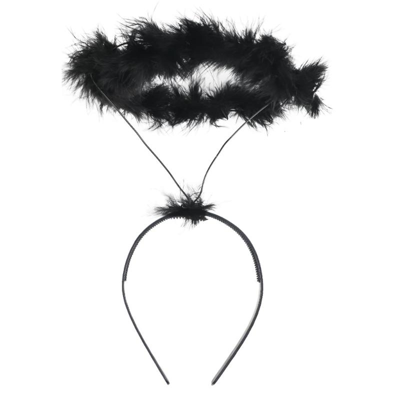 Cartoon Angel Cool Devil Headband Feather Hair Hoop Stage Hairbands