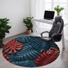 1pc Tropical Leaves Office Round Area Rug, Indoor Mat Suitable For Office, Under Office Chairs Bedroom Living Room Home Decor, Room Deco