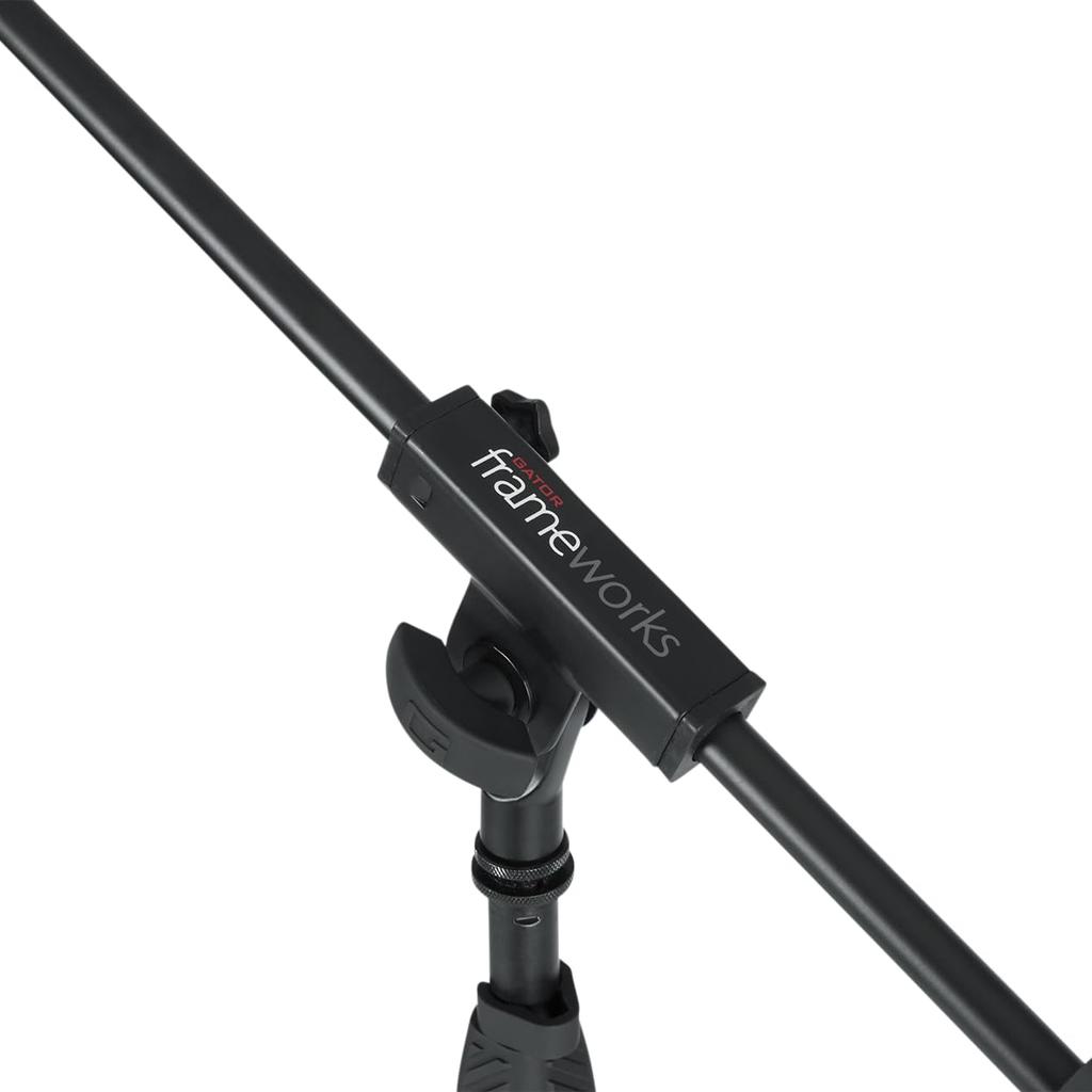 GATOR Frameworks GFW-MIC-2010 Boom Type Microphone Stand with US (58") & EU (38") Screw Thread Compatibility [Cable Holder and Adapter Included]
