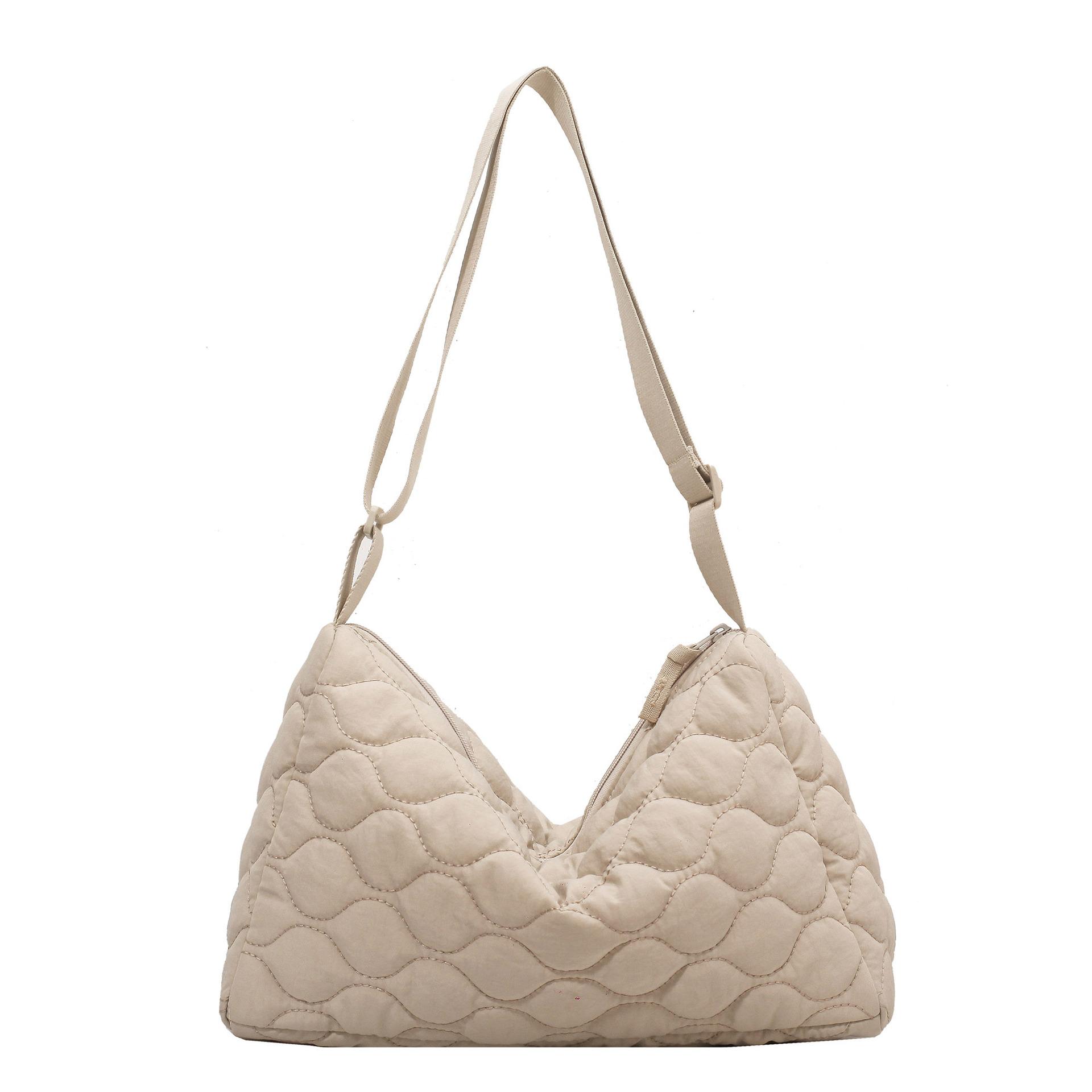 

Стеганые большие сумки через плечо для женщин, качественная тканевая сумка через плечо, вышитая нитью, сумка-мессенджер, большие модные женские сумки, саквояж белый