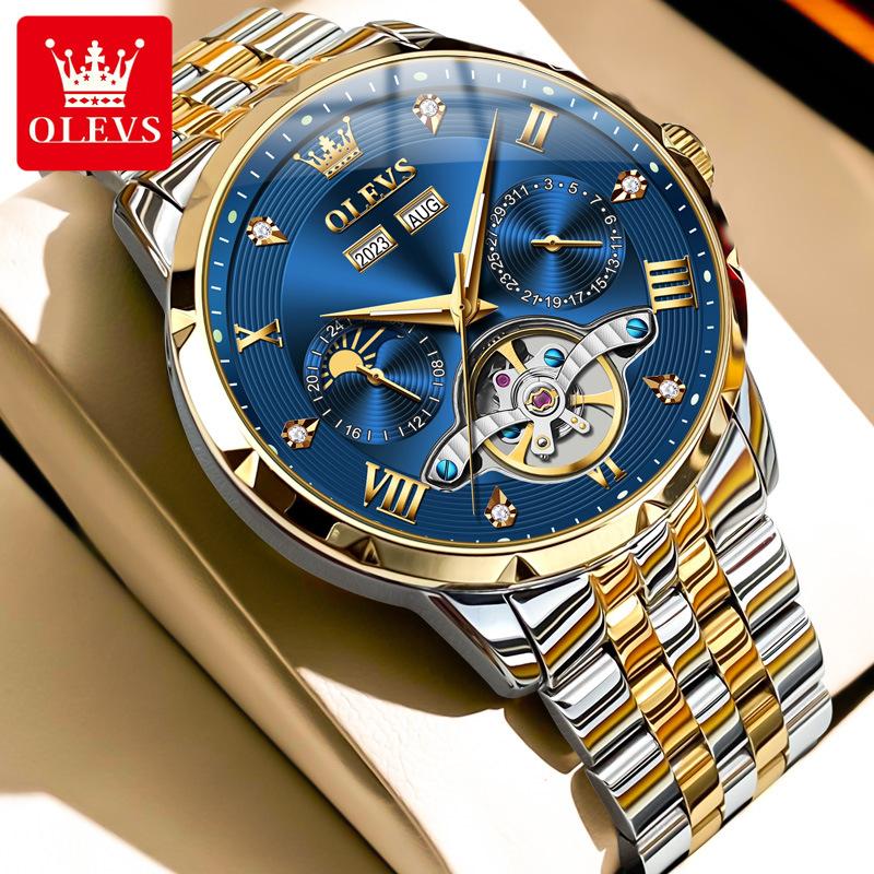 

Багатофункціональний чоловічий годинник марки OLEVS Світяться водонепроникні автоматичні механічні годинники Чоловічий годинник