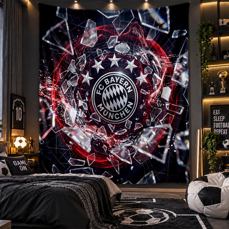 Wall Hanging Tapestry Bayern Munich Print Cloth for Living Room Bedroom Home Decor