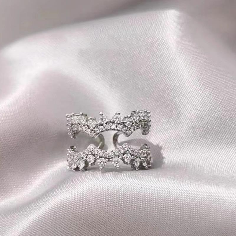 Korean Luxury Zirconia Multi-Layer Openable Women s Ring Adjustable Open Ring