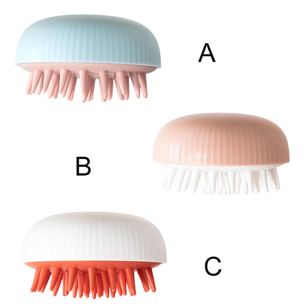 Silicone Shampoo Brush Hair Scalp Massager Portable Shower Scrubbing Brush for Exfoliating
