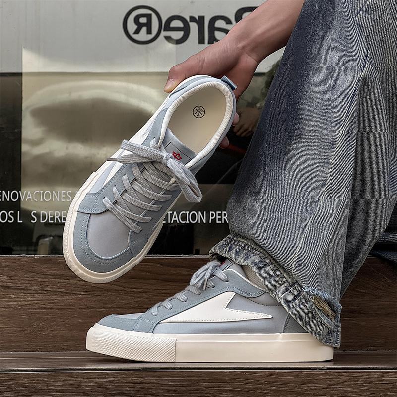 Fashion 2025 Men's Canvas Flat Shoes Casual Vulcanizing Breathable Thick-soled Youth Cricket Student Trend Board Comfort Skateboard Shoe