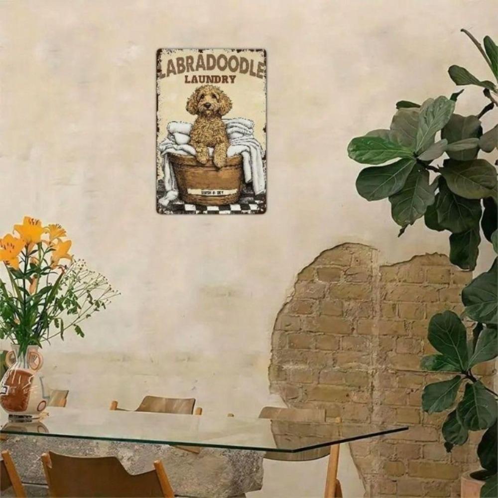 Metal Poster Labradoodle Dog Vintage Laundry Sign 8x12 Inch Retro Tin Art Kitchen Decor