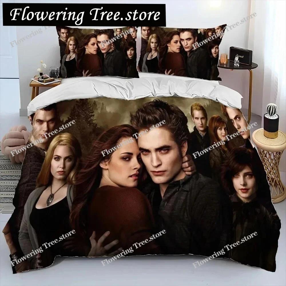 3D Biss zum Morgengrauen HD Bedruckte Decke Bettwäsche-Set, Bettbezug Bett-Set Steppdeckenbezug Kissenbezug, King Queen Größe Bettwäsche-Set Junge