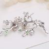 Elegant Plum Blossom Flower Cubic Zirconia Brooches Pin Lady Scarf Buckle Wedding Jewelry Accessory for Women HR04091