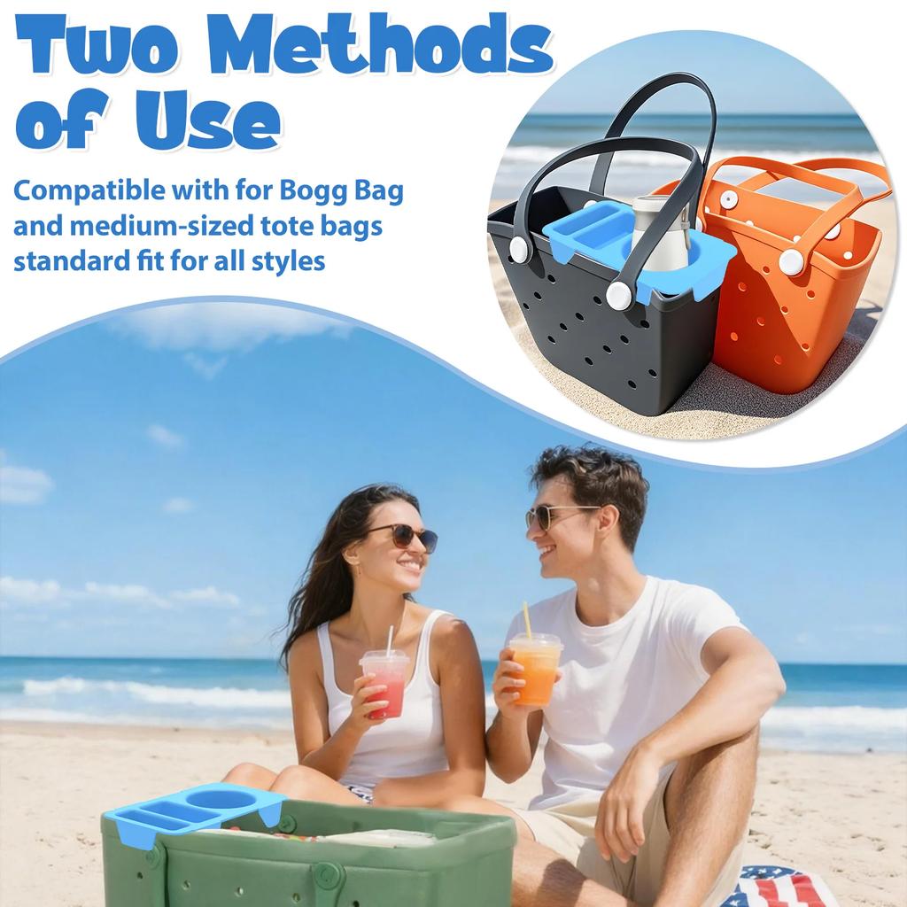 EVA Bag Top Storage Tray Beach Bag Cup and Phone Holder Outdoor Travel Camping Soft Waterproof Tote Bag Organizer Tray