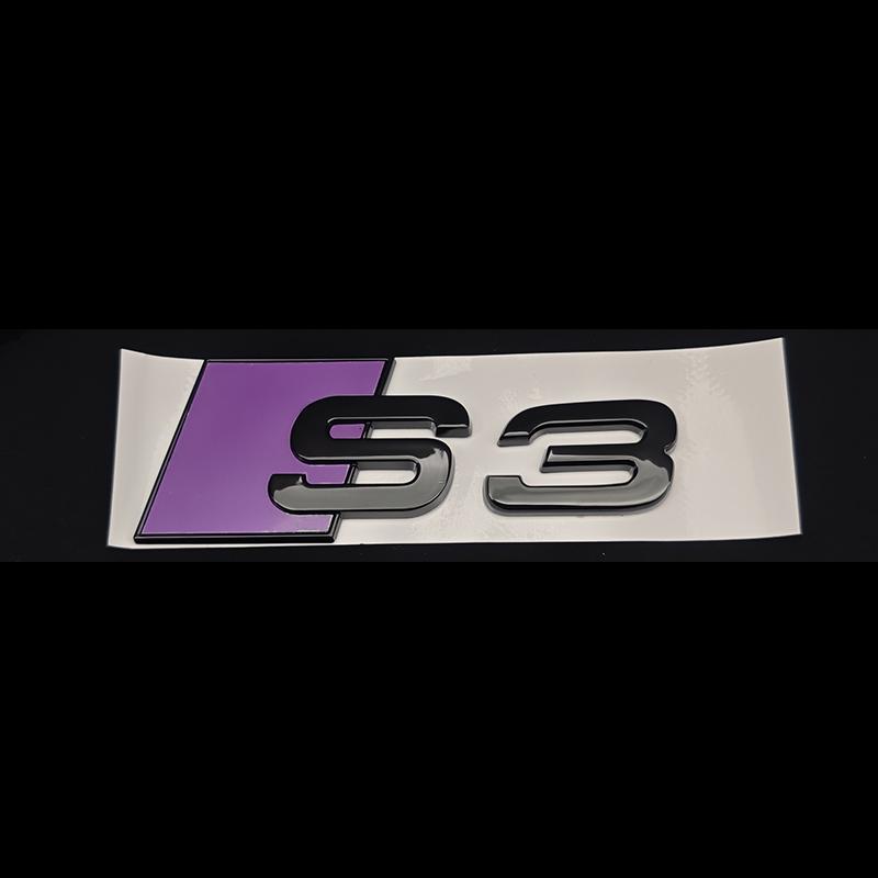 3D ABS Chrome Green Yellow Purple Blue Black Logo S3 Emblem Sticker Car Rear Trunk Badge For Audi S3 8V 8P 8L 8Y S 3 Accessories