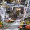 White Spider Web For Halloween Decorations Artificial Stretchy Cobweb For Halloween Scary Party Scene Decor Haunted House Props