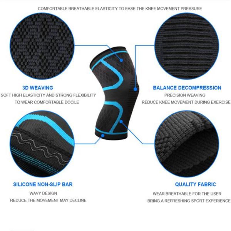 1-Piece Fitness Running Cycling Knee Brace Support Elastic Nylon Sports Compression Knee Sleeve Suitable for Basketball and Volleyball