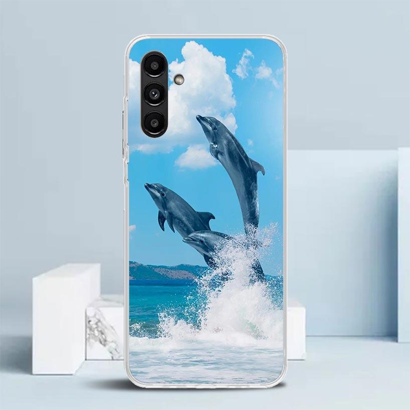 Ocean Animal Cute Dolphin Phone Case For Samsung Galaxy A17 A37 A57 A16 A15 A14 A13 A56 A55 A54 A53 A36 A35 A34 A33 A26 A25 A24