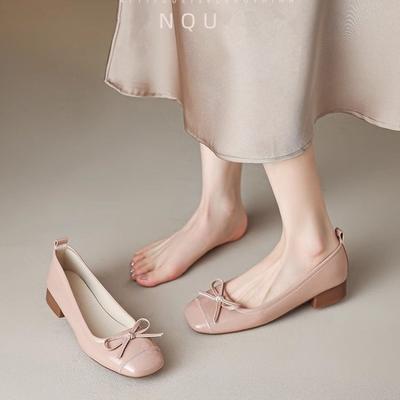 Zapatos de ballet individuales para mujer, zapatos de tacón bajo para primavera, nuevos zapatos Mary Jane para mujer, zapatos de noche versátiles de punta estrecha