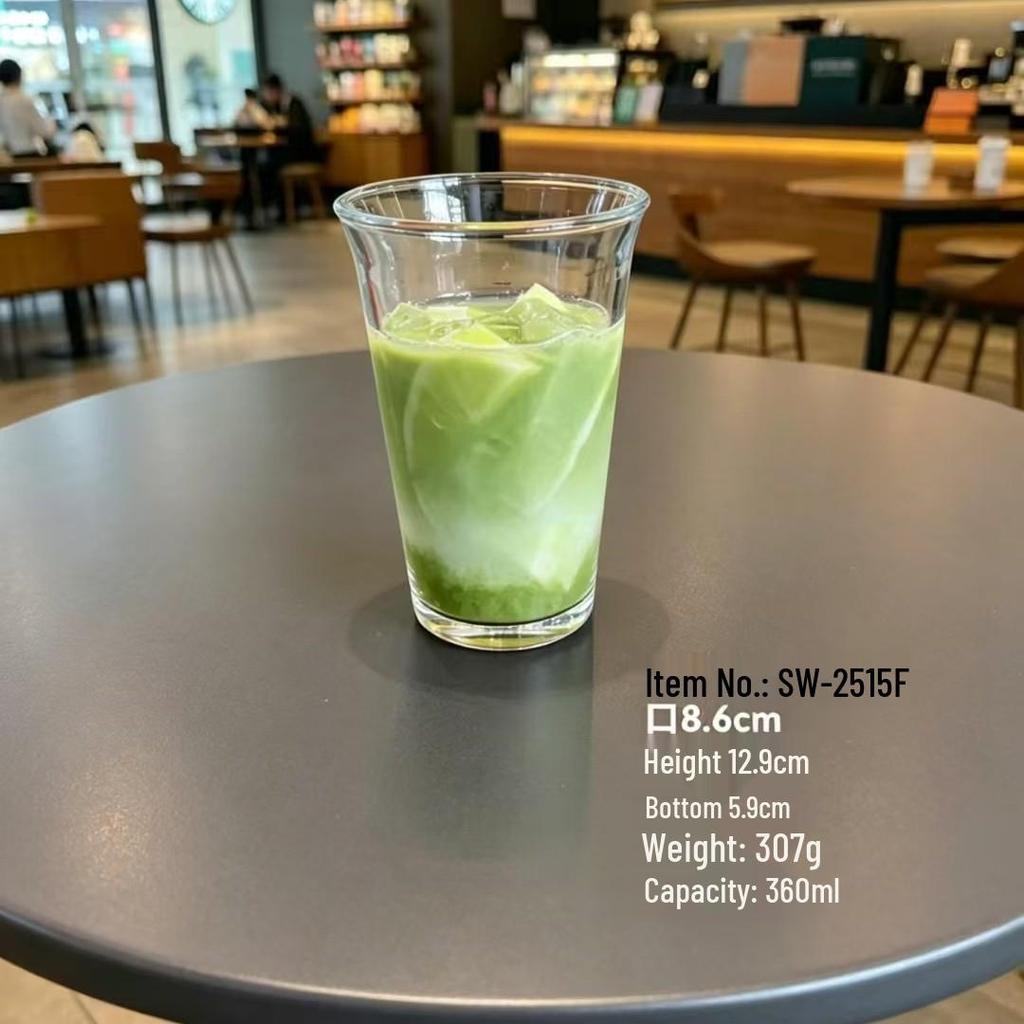 Durable High-Temperature Resistant Glass Cup for Coffee, Beverages, Milkshakes, and Breakfast, Explosion-Proof and Anti-Spill Design.