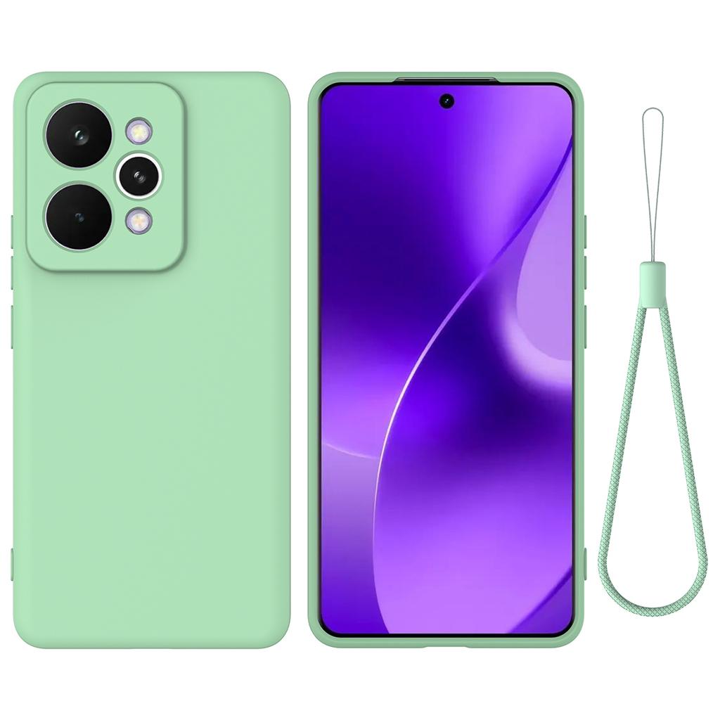 For Realme 15 Pro 5G Liquid Silicone Case Phone Back Cover with Hand Strap